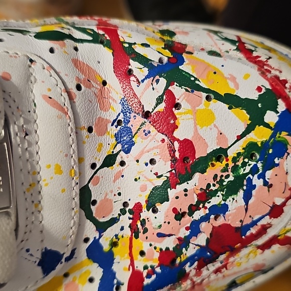 Nike Air Force 1 Mens sneakers with a custom multi-color paint splatter design - Picture 8 of 12